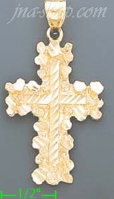 14K Gold Cross Dia-Cut Charm Pendant - Click Image to Close