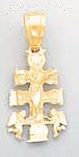 14K Gold Cross Dia-Cut Charm Pendant - Click Image to Close