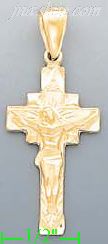 14K Gold Cross Dia-Cut Charm Pendant - Click Image to Close