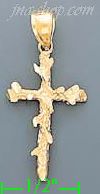 14K Gold Cross Dia-Cut Charm Pendant - Click Image to Close