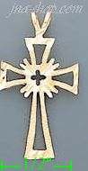 14K Gold Cross Dia-Cut Charm Pendant - Click Image to Close