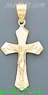 14K Gold Cross Dia-Cut Charm Pendant - Click Image to Close