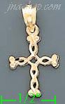 14K Gold Cross Dia-Cut Charm Pendant - Click Image to Close