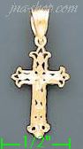 14K Gold Cross Dia-Cut Charm Pendant - Click Image to Close