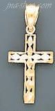 14K Gold Cross Dia-Cut Charm Pendant - Click Image to Close