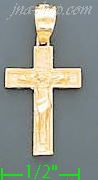 14K Gold Cross Dia-Cut Charm Pendant - Click Image to Close