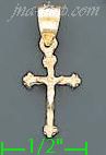 14K Gold Cross Dia-Cut Charm Pendant - Click Image to Close