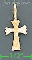 14K Gold Cross Dia-Cut Charm Pendant - Click Image to Close