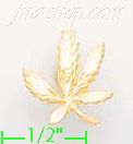 14K Gold Marijuana Leaf Dia-Cut Charm Pendant - Click Image to Close