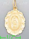 14K Gold Religious Dia-Cut Charm Pendant - Click Image to Close