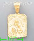 14K Gold Religious Dia-Cut Charm Pendant - Click Image to Close