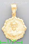 14K Gold Religious Dia-Cut Charm Pendant - Click Image to Close