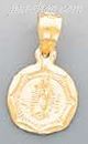 14K Gold Religious Dia-Cut Charm Pendant - Click Image to Close