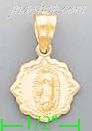 14K Gold Religious Dia-Cut Charm Pendant - Click Image to Close