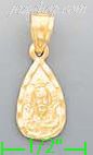 14K Gold Religious Dia-Cut Charm Pendant - Click Image to Close