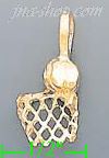 14K Gold Basketball Dia-Cut Charm Pendant - Click Image to Close