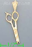 14K Gold Scissors Dia-Cut Charm Pendant - Click Image to Close