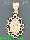 14K Gold Virgin Religious 3Color Dia-Cut Charm Pendant - Click Image to Close