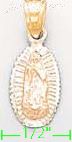 14K Gold Virgin Religious 3Color Dia-Cut Charm Pendant - Click Image to Close