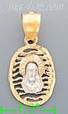 14K Gold Jesus Religious 3Color Dia-Cut Charm Pendant - Click Image to Close