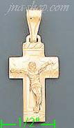 14K Gold Crucifix Italian Cross Charm Pendant - Click Image to Close