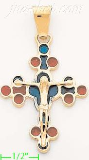 14K Gold Crucifix Italian Cross Charm Pendant - Click Image to Close