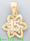 14K Gold 15 Años 3Color Dia-Cut Charm Pendant - Click Image to Close