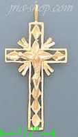 14K Gold Crucifix Cross 3Color Dia-Cut Charm Pendant - Click Image to Close