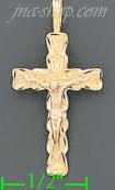 14K Gold Crucifix Cross 3Color Dia-Cut Charm Pendant - Click Image to Close