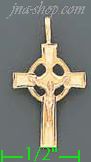 14K Gold Crucifix Cross 3Color Dia-Cut Charm Pendant - Click Image to Close