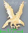 14K Gold Striking Eagle Dia-Cut Charm Pendant - Click Image to Close