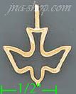 14K Gold Dove Cutout Dia-Cut Charm Pendant - Click Image to Close