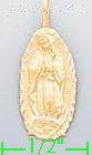 14K Gold Virgin of Guadalupe Dia-Cut Charm Pendant - Click Image to Close