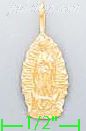 14K Gold Virgin of Guadalupe Dia-Cut Charm Pendant - Click Image to Close