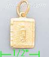 14K Gold Virgin of Guadalupe Dia-Cut Charm Pendant - Click Image to Close