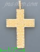 14K Gold Cross Dia-Cut Charm Pendant - Click Image to Close