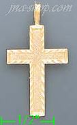 14K Gold Cross Dia-Cut Charm Pendant - Click Image to Close