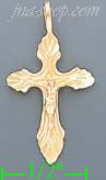 14K Gold Cross Crucifix Dia-Cut Charm Pendant - Click Image to Close