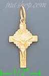 14K Gold Cross Crucifix Dia-Cut Charm Pendant - Click Image to Close