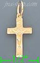 14K Gold Cross Crucifix Dia-Cut Charm Pendant - Click Image to Close