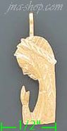 14K Gold Virgin Dia-Cut Charm Pendant - Click Image to Close