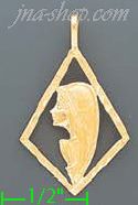 14K Gold Virgin Dia-Cut Charm Pendant - Click Image to Close