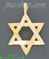 14K Gold David's Star Dia-Cut Charm Pendant - Click Image to Close