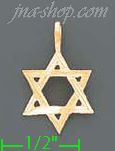 14K Gold David's Star Dia-Cut Charm Pendant - Click Image to Close