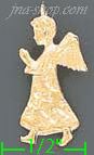 14K Gold Angel Dia-Cut Charm Pendant - Click Image to Close