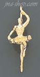 14K Gold Ballerina Ballet Dancer Dia-Cut Charm Pendant - Click Image to Close