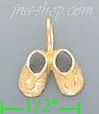 14K Gold Baby Shoes Dia-Cut Charm Pendant - Click Image to Close