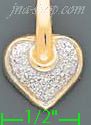 14K Gold Heart 2Tone Charm Pendant - Click Image to Close