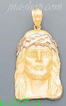 14K Gold Jesus Christ Face 3Color Charm Pendant - Click Image to Close