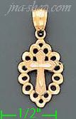 14K Gold Virgin 3Color Charm Pendant - Click Image to Close